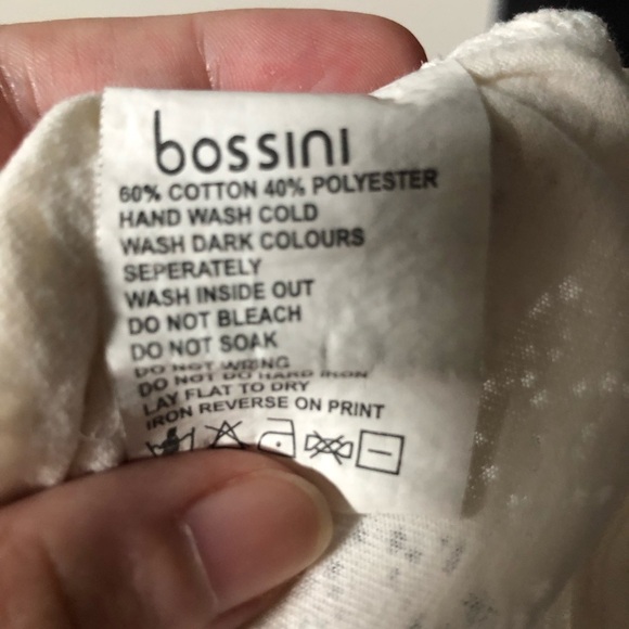 Bossini Kids Necklace Graphic T-shirt - White, Size 130 (US 8-9) - Picture 4 of 4